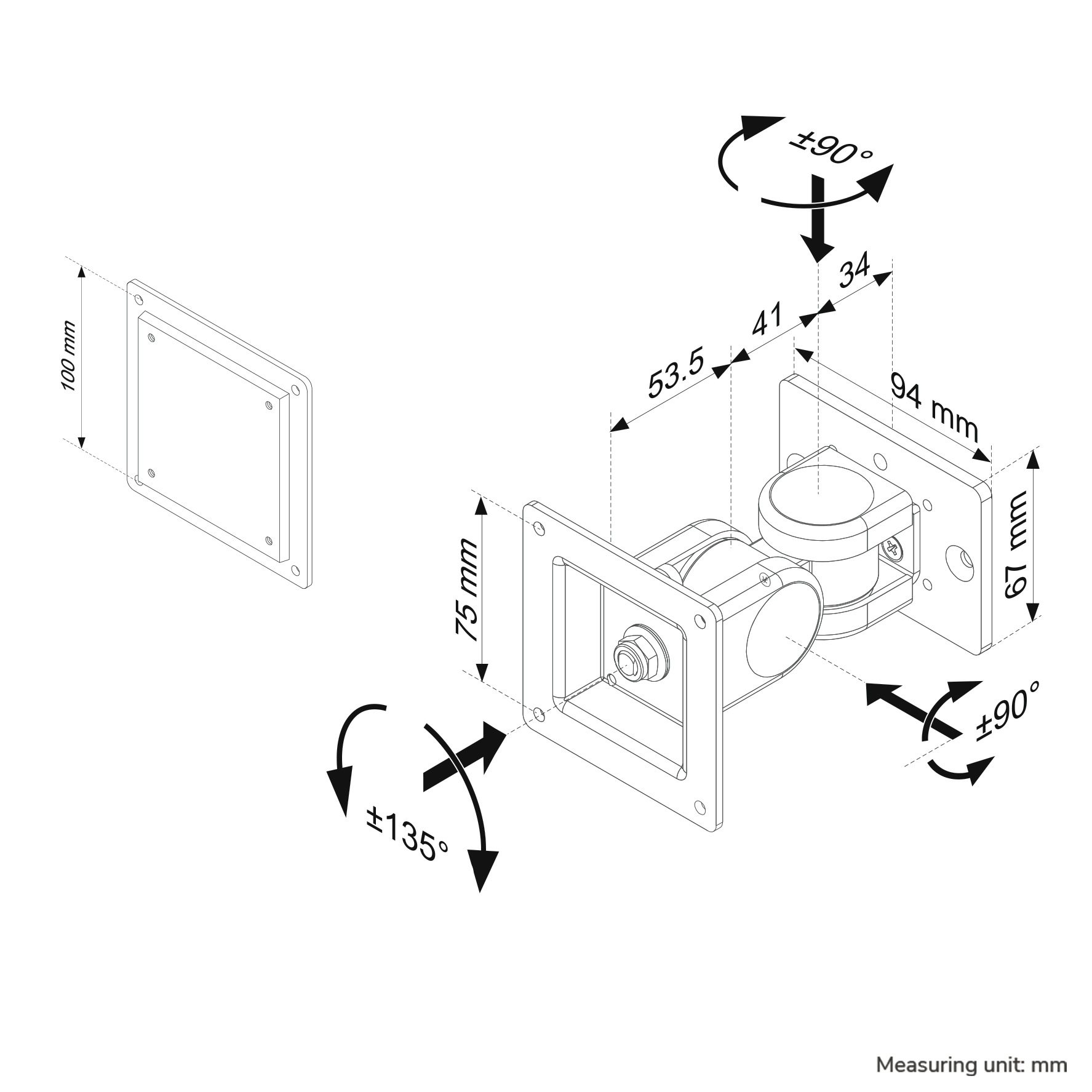 Neomounts FPMA-DTBW200 Soporte de monitor para montaje en raíl 10-30" - movimiento completo
